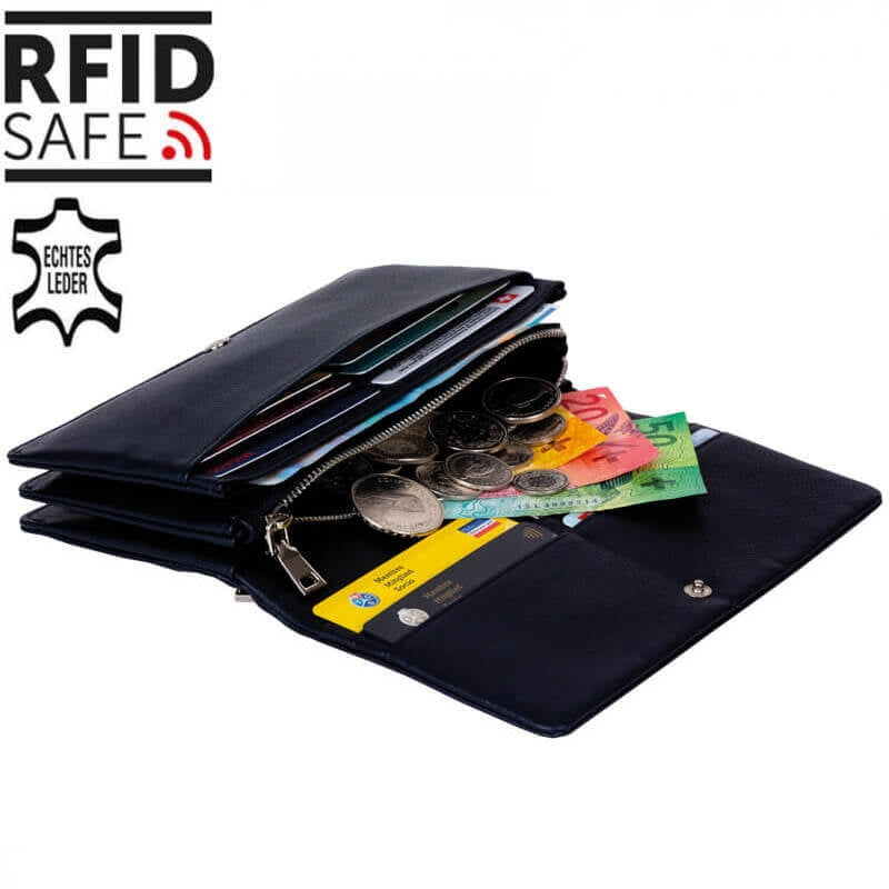 Damen-Portemonnaie mit RFID-Schutz navy
