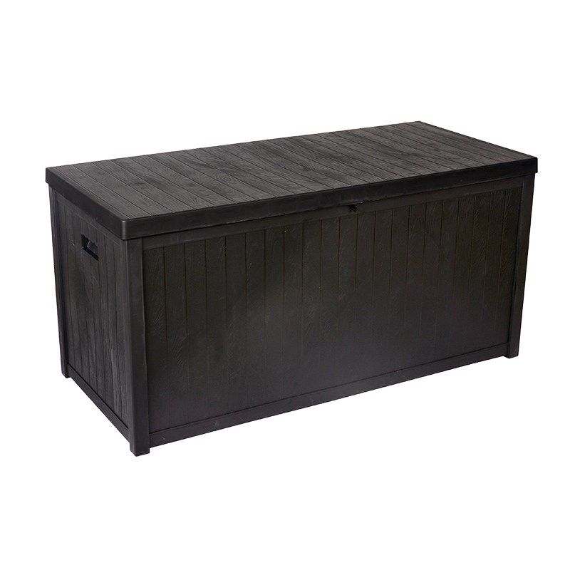 Kissenbox Kunststoff-Holzdesign, schwarz