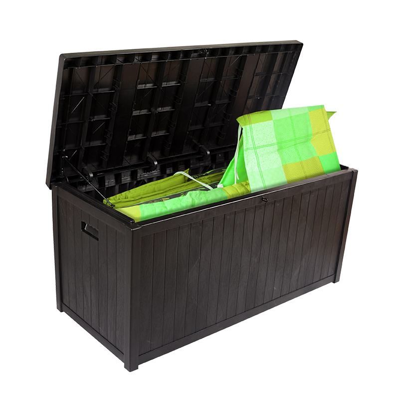 Kissenbox Kunststoff-Holzdesign, schwarz
