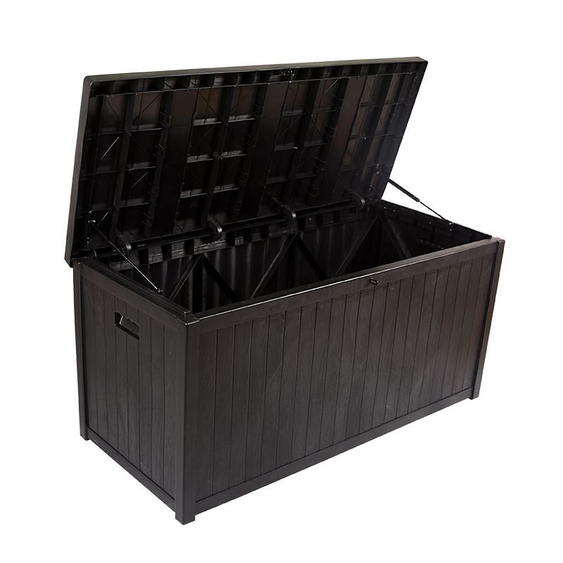 Kissenbox Kunststoff-Holzdesign, schwarz
