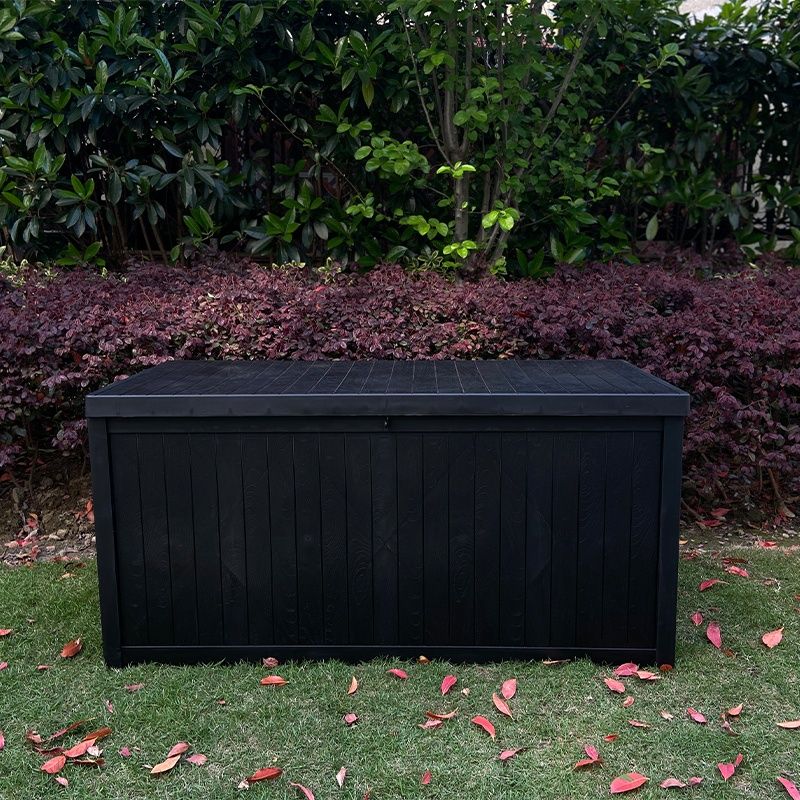 Kissenbox Kunststoff-Holzdesign, schwarz