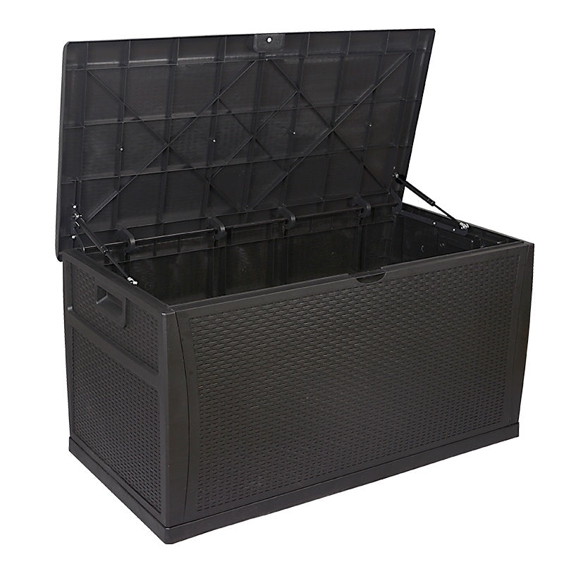 Kissenbox Kunststoff Rattandesign schwarz