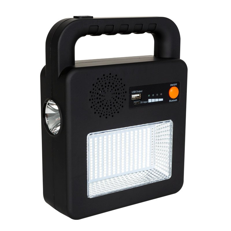 LED-Solar-Notlampe inkl. Powerbank und Bluetooth-Lautsprecher